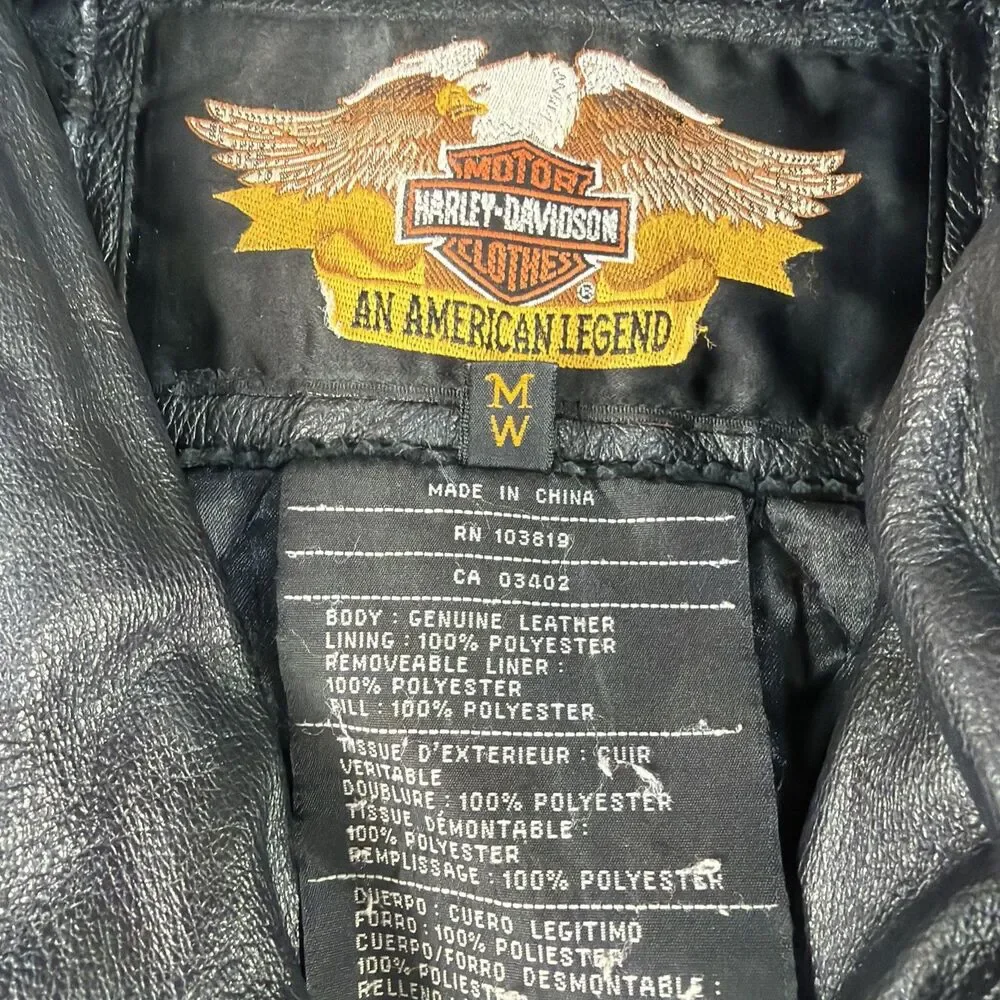 womens harley davidson leather jacket medium Vintage 2004 Removeable Liner!